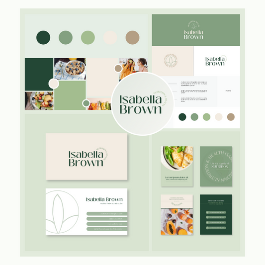 ISABELLA | NUTRITIONIST - COACH - TRAINER | Editable DIY Branding Pack | Canva Templates - Logos, Brand Board, Business Card, Email Signature, Social Media Kit