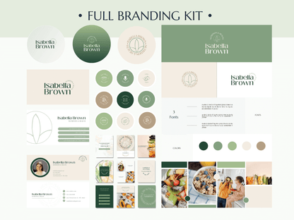 ISABELLA | NUTRITIONIST - COACH - TRAINER | Editable DIY Branding Pack | Canva Templates - Logos, Brand Board, Business Card, Email Signature, Social Media Kit