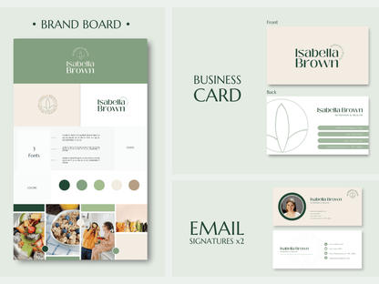 ISABELLA | NUTRITIONIST - COACH - TRAINER | Editable DIY Branding Pack | Canva Templates - Logos, Brand Board, Business Card, Email Signature, Social Media Kit