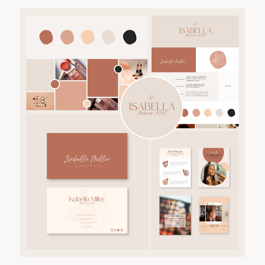 ISABELLA | BEAUTY - MAKEUP | DYI Personal Branding Kit | Canva Templates - Logos, Brand Board, Business Card, Email Signature, Social Media Kit
