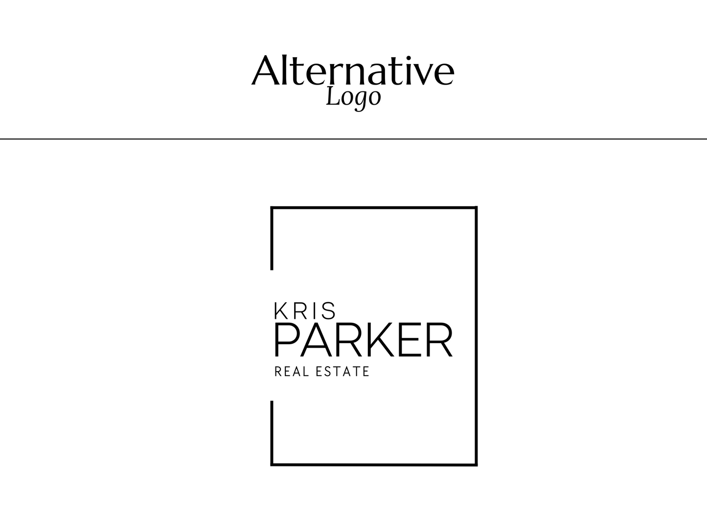 KRIS | Realtor Logo Kit | DIY Canva Template, Black & White Elegant Branding Package