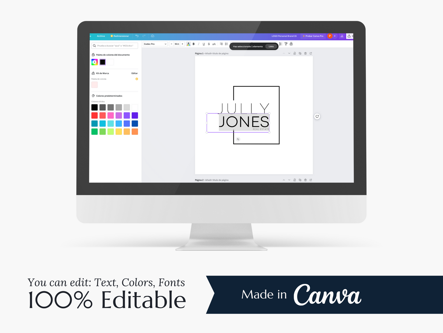 KRIS | Realtor Logo Kit | DIY Canva Template, Black & White Elegant Branding Package