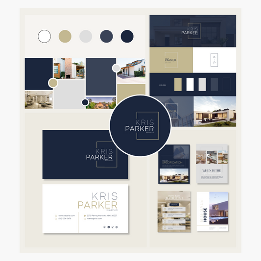 KRIS | REAL ESTATE - REALTOR - EXPERT | DYI Personal Branding Kit | Canva Templates - Logos, Brand Board, Business Card, Email Signature, Social Media Kit