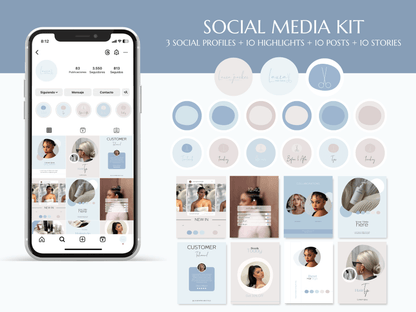 LAURA | HAIRSTYLE - SALON | Editable Personal Branding Kit | Canva Templates - Logos, Brand Board, Business Card, Email Signature, Social Media Kit