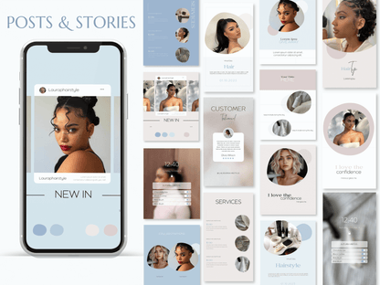 LAURA | HAIRSTYLE - SALON | Editable Personal Branding Kit | Canva Templates - Logos, Brand Board, Business Card, Email Signature, Social Media Kit
