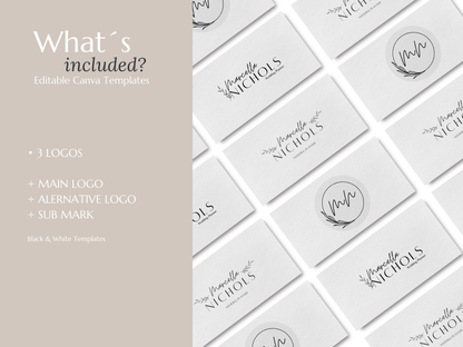 MARCELLA | Wedding & Event Planner Logo Kit | DIY Black & White Canva Branding Design