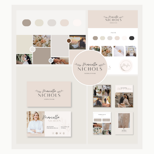 MARCELLA | WEDDING - EVENT PLANNER | DYI Personal Branding Kit | Canva Templates - Logos, Brand Board, Business Card, Email Signature, Social Media Kit