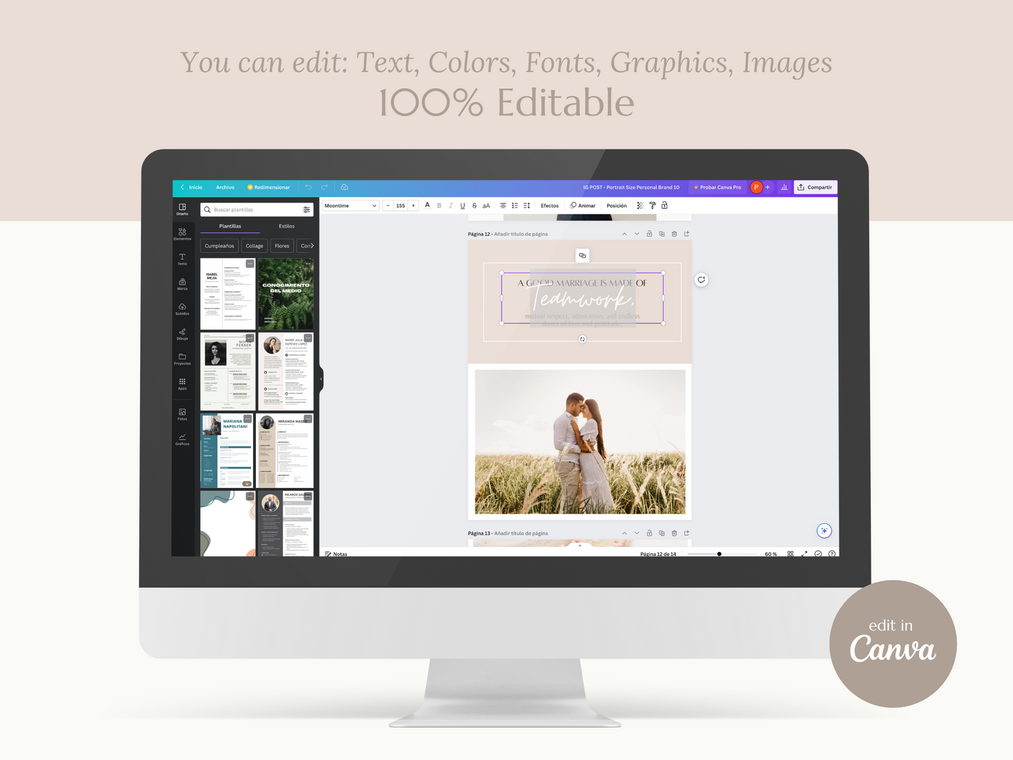 MARCELLA | WEDDING - EVENT PLANNER | DYI Personal Branding Kit | Canva Templates - Logos, Brand Board, Business Card, Email Signature, Social Media Kit