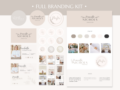 MARCELLA | WEDDING - EVENT PLANNER | DYI Personal Branding Kit | Canva Templates - Logos, Brand Board, Business Card, Email Signature, Social Media Kit