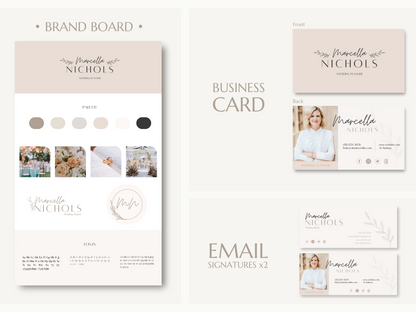 MARCELLA | WEDDING - EVENT PLANNER | DYI Personal Branding Kit | Canva Templates - Logos, Brand Board, Business Card, Email Signature, Social Media Kit