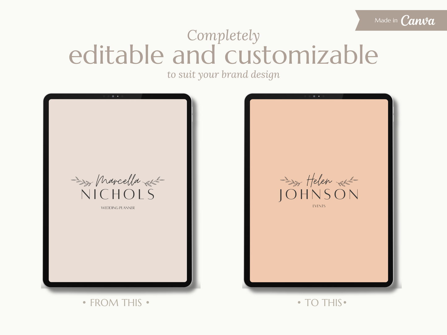MARCELLA | WEDDING - EVENT PLANNER | DYI Personal Branding Kit | Canva Templates - Logos, Brand Board, Business Card, Email Signature, Social Media Kit