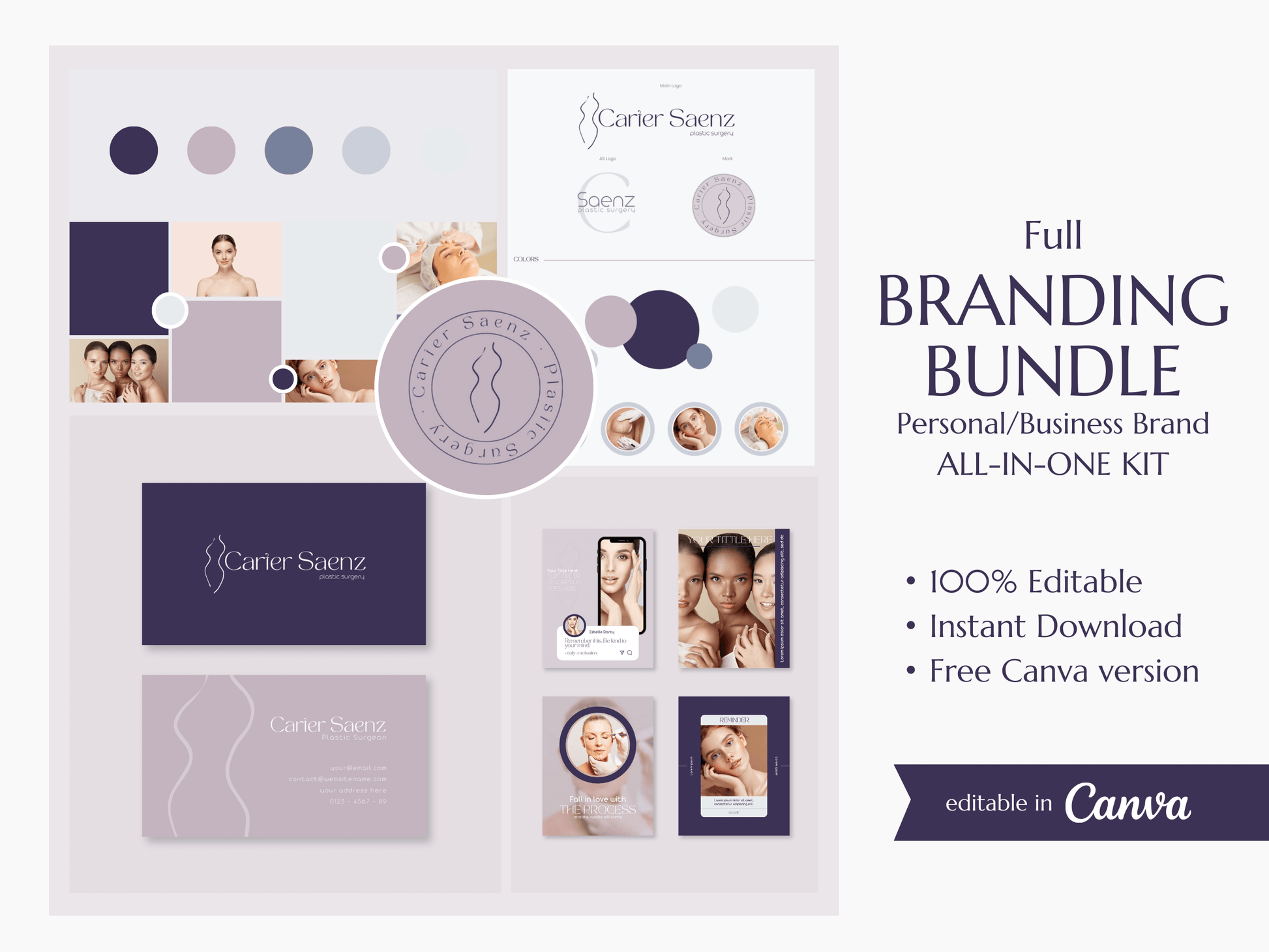 PYIRITA STUDIO_Branding Kit Template Brand Bundle DYI Editable Logo Personal Brand Fully Customizable Business Brand Kit, Brand Board, Cards, Social Pack