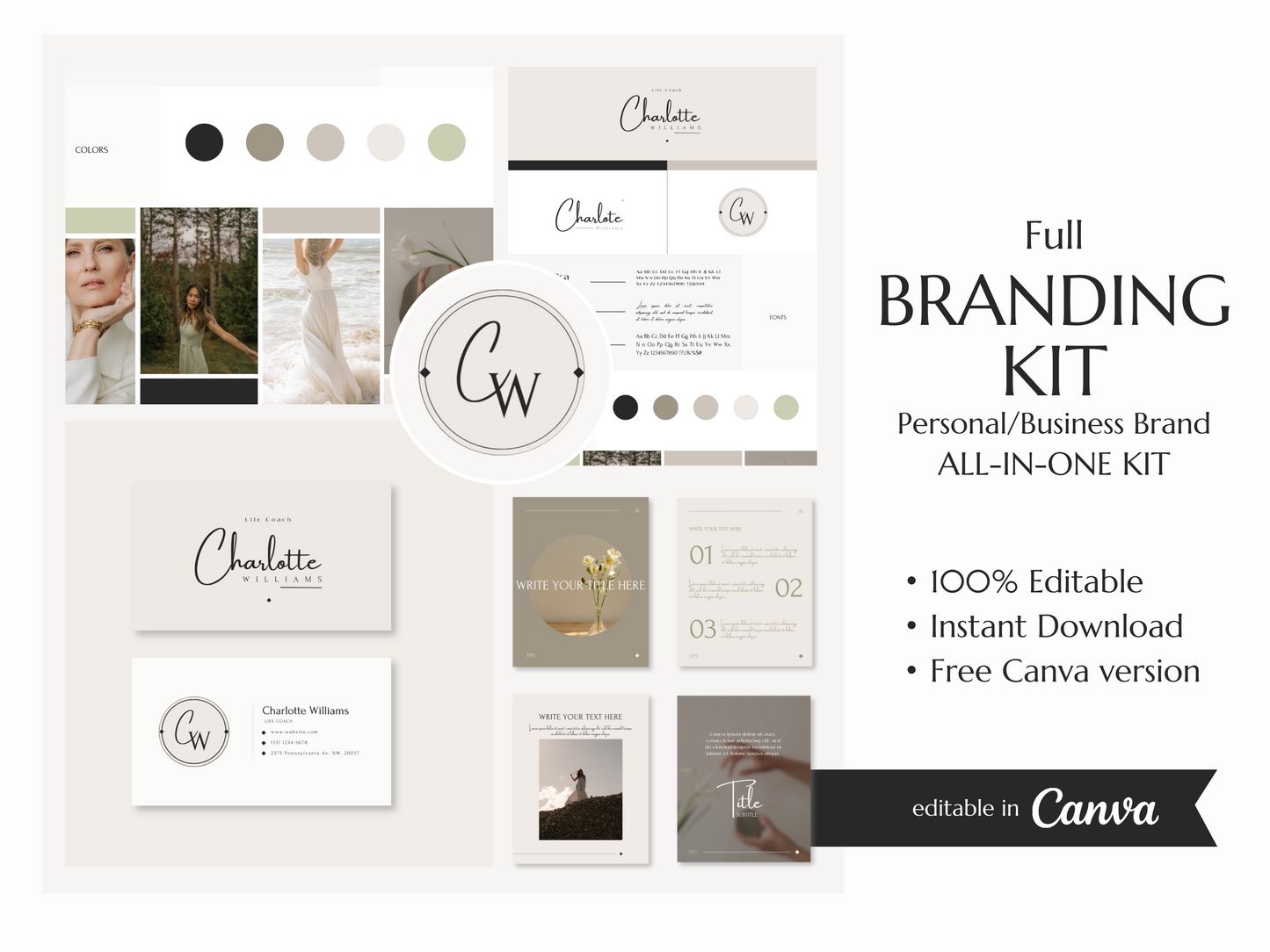 PYRITASTUDIO_CHARLOTTE | COACH | Editable Professional Branding Kit