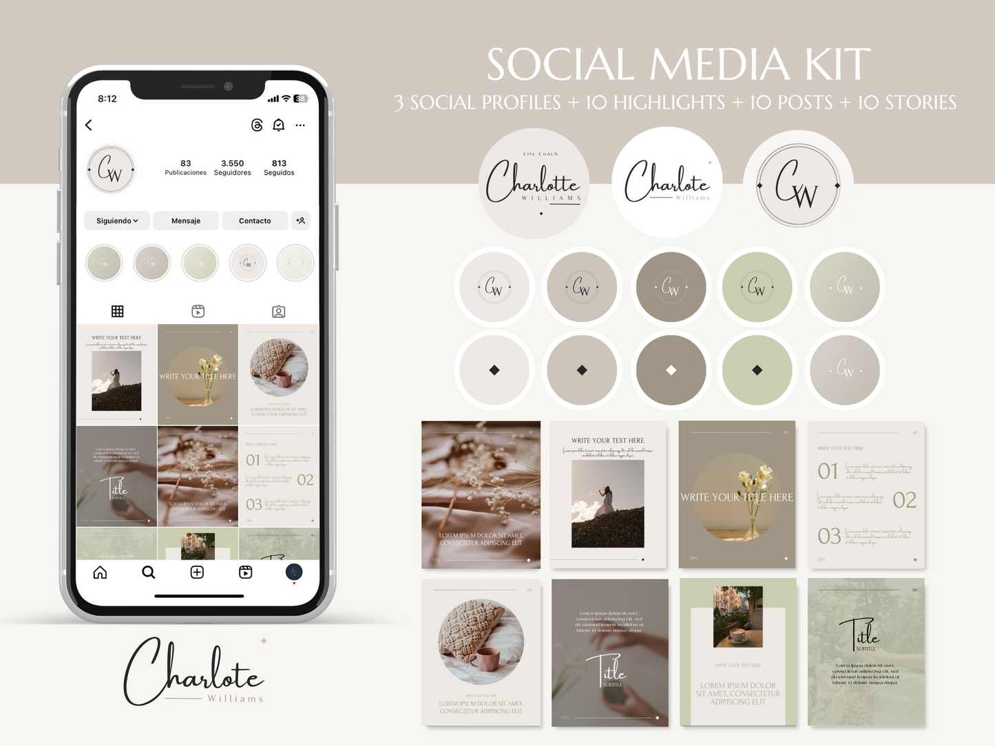 PYRITASTUDIO_CHARLOTTE | COACH | Editable Professional Branding Kit