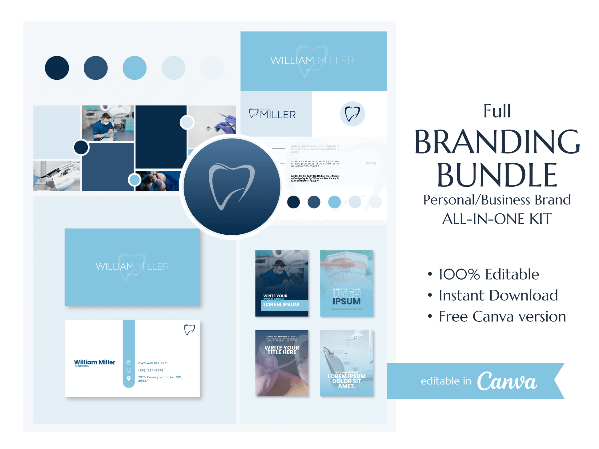 PYRITASTUDIO_WILLIAM | DENTIST | | Editable Professional Branding Kit