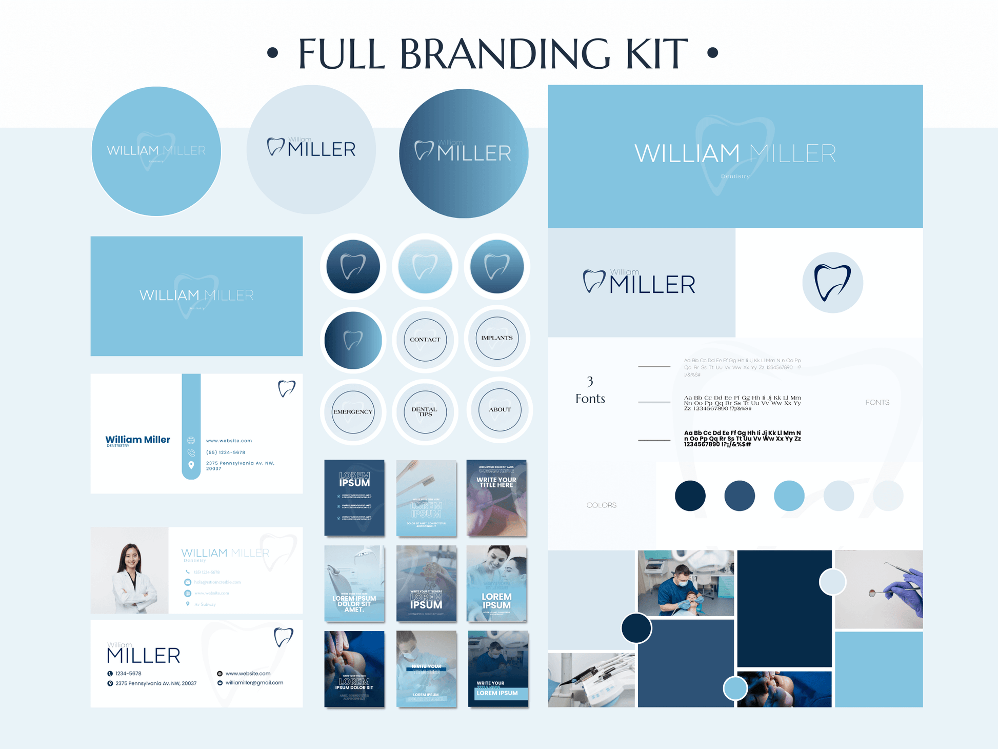 PYRITASTUDIO_WILLIAM | DENTIST | | Editable Professional Branding Kit