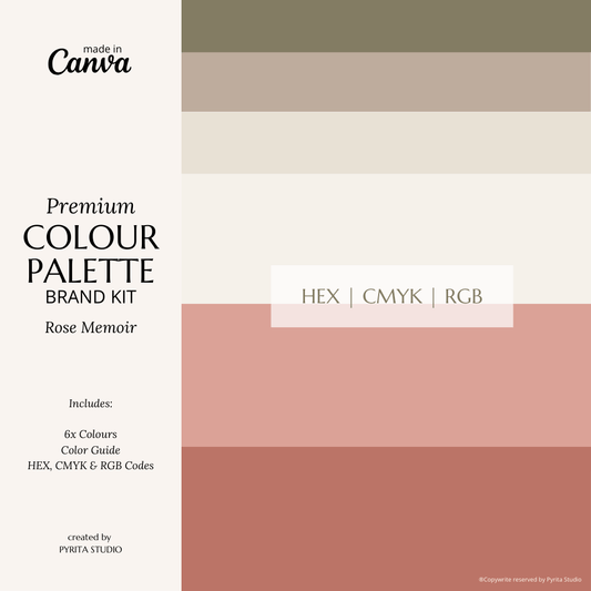 Rose Memoir | Romantic Canva Brand Palette with Hex Codes
