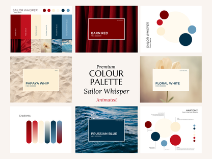 Sailor Whisper | Premium Brand Palette | Editable Canva Template with Hex Codes | Blue Green Coastal Business Kit