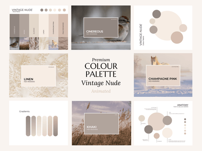 Vintage Nude | Premium Colour Palette | Editable Canva Template with Hex Codes | Nudes + Beige Small Business Branding