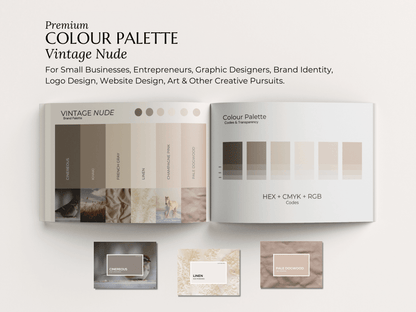 Vintage Nude | Premium Colour Palette | Editable Canva Template with Hex Codes | Nudes + Beige Small Business Branding